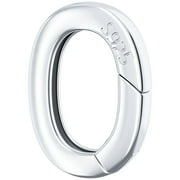PATOPS 925 Sterling Silver Oval Necklace Shortener Enhancer Lobster Clasp Carabiner Snap Clip Lock